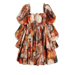 Selkie Multicolor Puff Sleeve Mini Dress